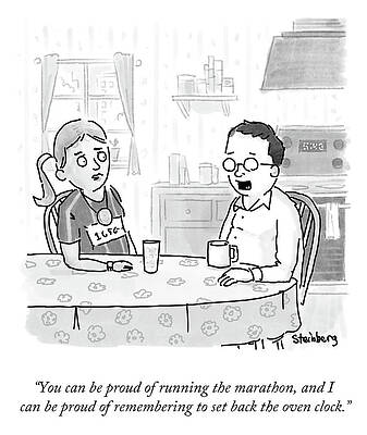 Clock Drawing - Set Back The Oven Clock by Avi Steinberg