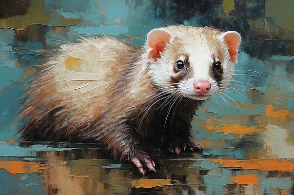 Wildlife Digital Art - Shades Of Playfulness - A Ferret Charm by Don Northup
