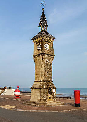 Wall Art featuring the photograph Shanklin Clock Tower by Shirley Mitchell