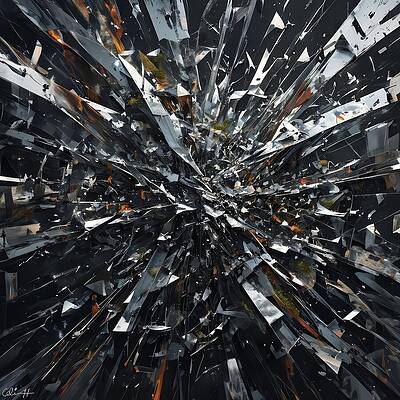 Shattered Glass Explosion Wall Art