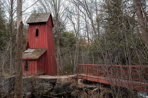 Vintage Photograph - Sheave Tower In The Woods, Kitchener, Ontario by John Twynam