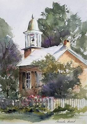 Wall Art featuring the painting Shelburne Schoolhouse by Amanda Amend
