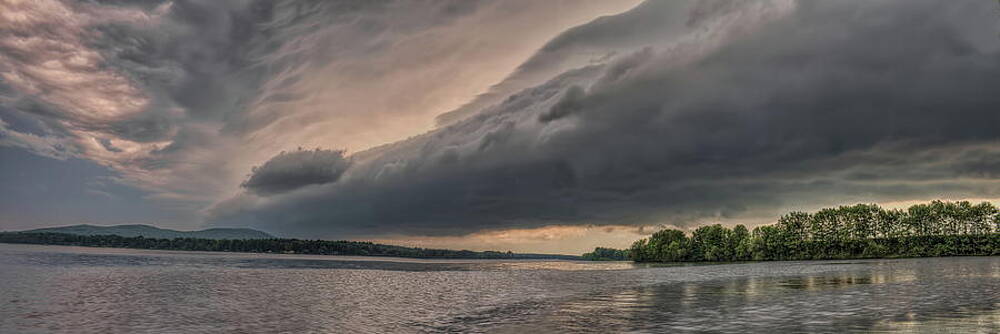 Cloud Wall Art featuring the photograph Shelf Cloud Over Lake Wausau Pano by Dale Kauzlaric