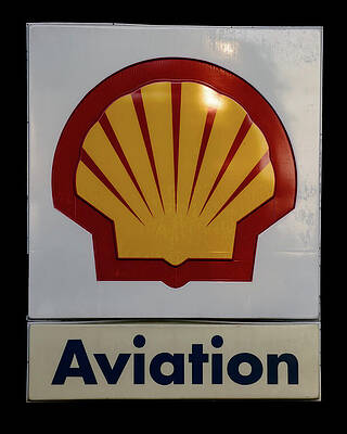 Wall Art featuring the photograph Shell Aviation Sign by Flees Photos