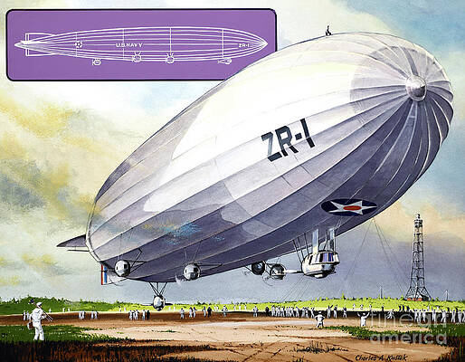 America Painting - Shenandoah - First U.S. Airship by Charles Knotek