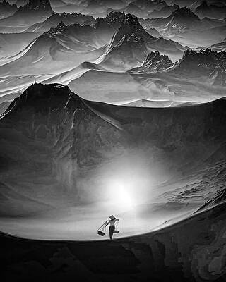 Mysterious Landscape with Bright Light Photograph