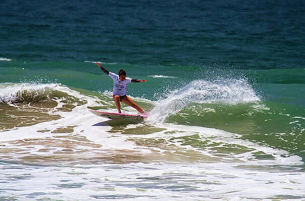 Shino Matsuda Wall Art featuring the photograph Shino Matsuda Japanese Surfer by Waterdancer