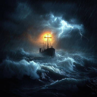 Ship Battles Through Stormy Seas 3 by Gian Smith