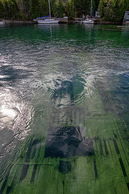 Submerged Shipwreck in Clear Waters Wall Art