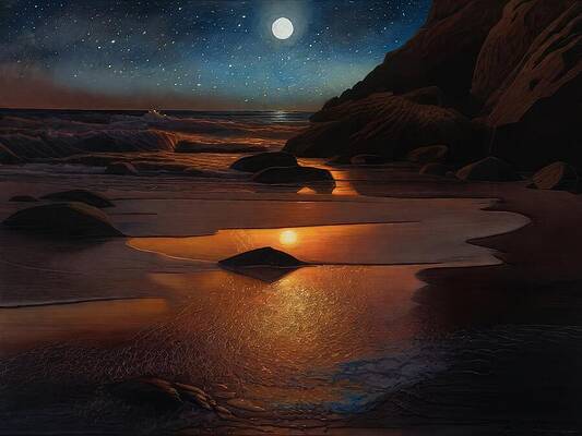 Sky Digital Art - Shore Night by Eris And AI