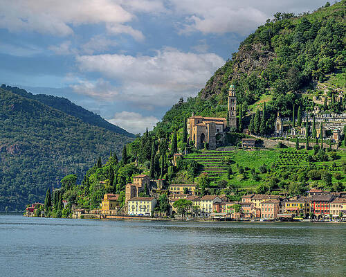 Wall Art featuring the photograph Shores Of Lake Lugano by Maryanne Keeling