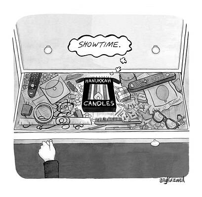 Jewish Wall Art featuring the drawing Showtime by Amy Kurzweil