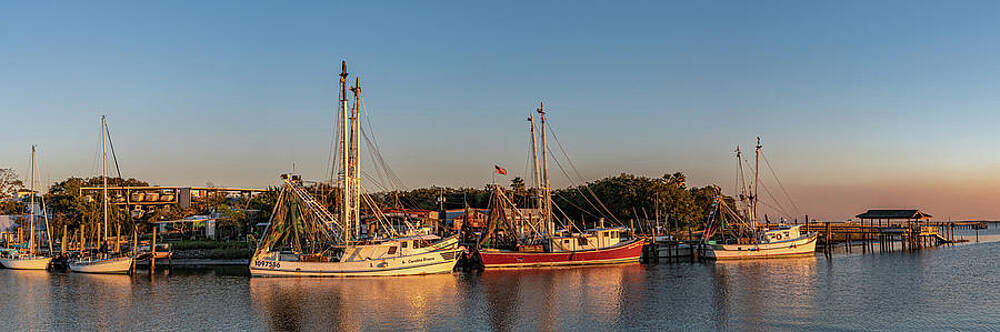 South Carolina Wall Art featuring the photograph Shrimp Boat Panorama by Douglas Wielfaert