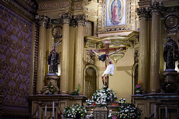 Flower Wall Art featuring the photograph Shrine Of Guadalupe,Temple Of San Diego by Bonnie Colgan