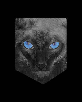 Cat Wall Art featuring the digital art Siamese Cat Pocket Shirt by Flippin Sweet Gear