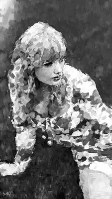 Black And White Digital Art - Taylor Swift, All Too Well by Gradify Creations
