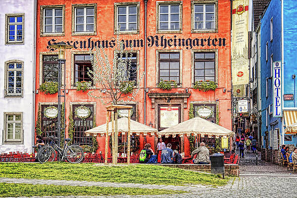 Germany Wall Art featuring the photograph Sidewalk Cafe In Springtime, Germany by Tatiana Travelways