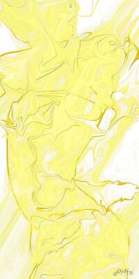 Vibrant Yellow Swirl Patterns Wall Art