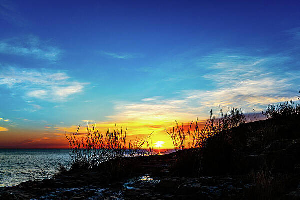Sunrise Photograph - Silhouetted Sunrise By The Sea by NorthEast Creativity