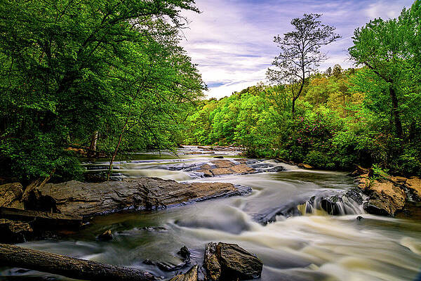 Nature Photograph - Silky Water And Rocky Shoals - Sweetwater Creek by Anthony Hightower
