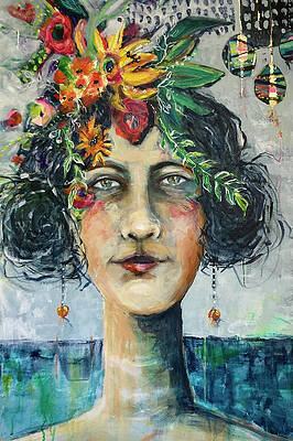 Flower Wall Art featuring the mixed media Silly Dreams by Mary Conner