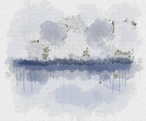 Wall Art featuring the digital art Silver Lake by Alison Frank
