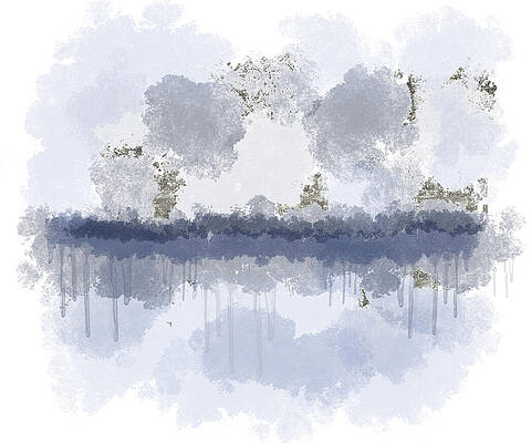 Wall Art featuring the digital art Silver Lake - No Texture by Alison Frank