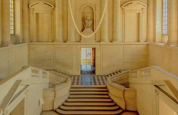 Natural Photograph - Simply Elegant, Entry Hall Of Versailles by Marcy Wielfaert