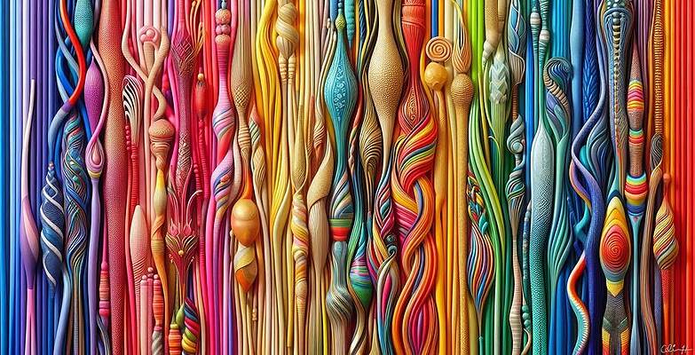 Intricate Digital Art - Sinews 2 by Colin Hardman
