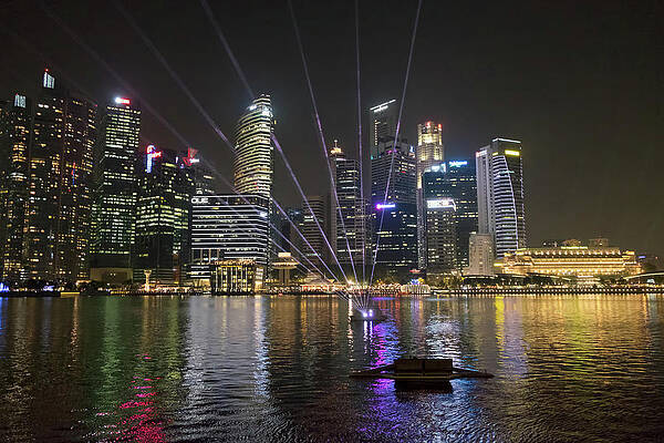 Photograph - Singapore At Night by Ed Wilkerson