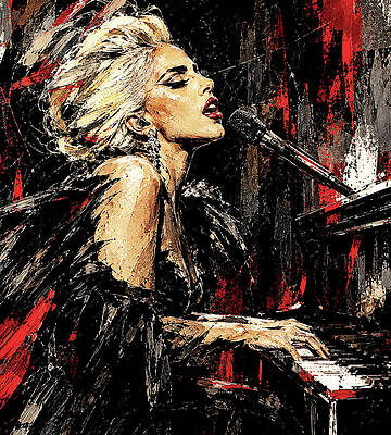Singer at the Piano Digital Art