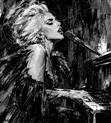 Singer Performing at Piano Digital Art