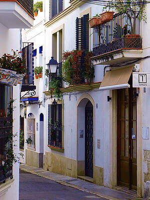Charming Narrow Street with Balconies Wall Art