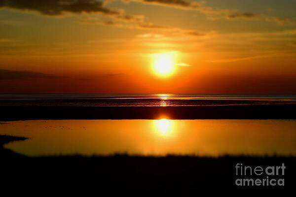 Reflection Photograph - Skaket Beach Sunset Halo by Debra Banks