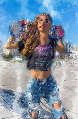 Painting - Skateboarder by Gary Arnold