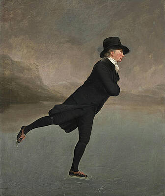 Nature Painting - Skating On Duddingston Loch by Reverend Robert Walker