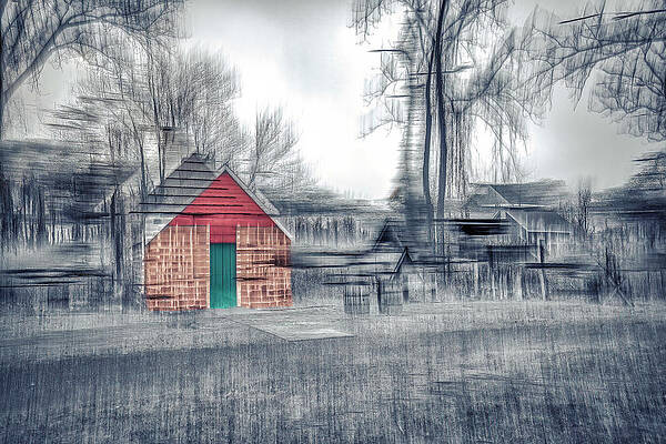 Wall Art featuring the photograph Sketching The Shed by Penny Polakoff