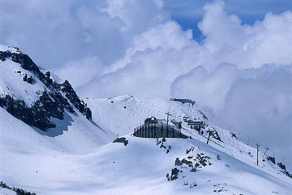 Sky Photograph - Skiing In The Clouds - Mammoth Mountain by Bonnie Colgan