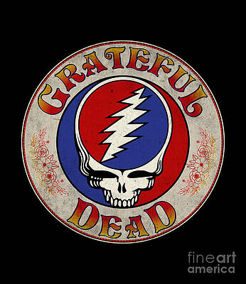 Wall Art featuring the digital art Skull And Rose Vintage by Kirania Finest