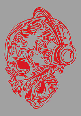 Wall Art featuring the drawing Skull Music by David McKinney