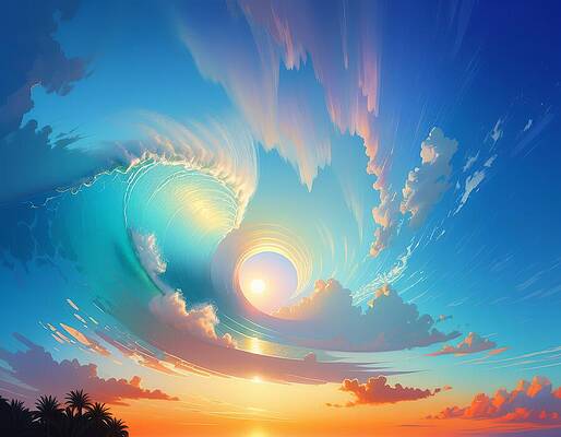 Sky Digital Art - Sky Wave by Eris And AI