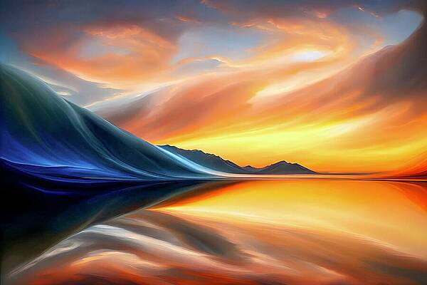Sky Wall Art featuring the digital art Slocan Sunset by Ursula Abresch