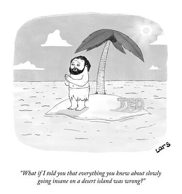 Alone Drawing - Slowly Going Insane by Lars Kenseth