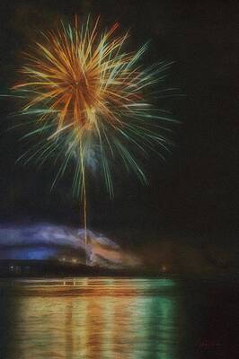 Wall Art featuring the painting Smoke On The Water by Jeffrey Kolker