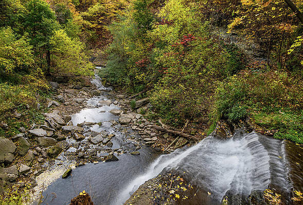 Serene Autumn Waterfall View Photograph