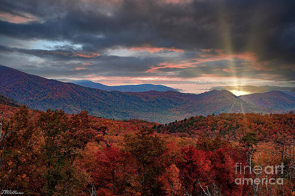 Sky Photograph - Smoky Mountain Autumn Days End by Theresa D Williams Smoky Mountains