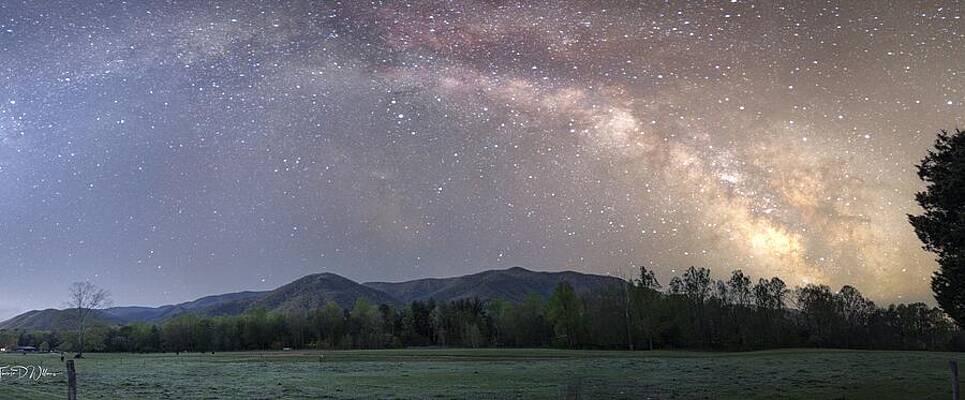 Appalachia Wall Art featuring the photograph Smoky Mountains Cades Cove Starry Skies by Theresa D Williams Smoky Mountains