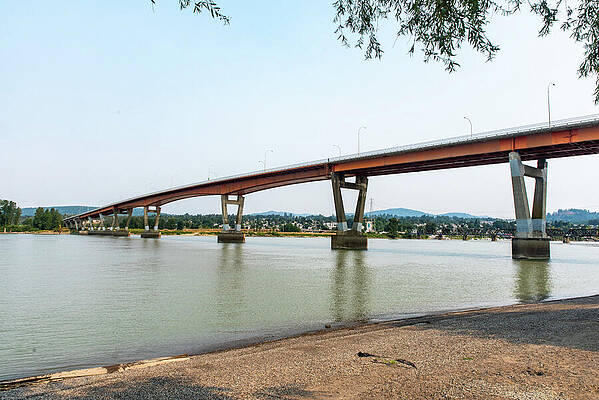 Sky Wall Art featuring the photograph Smoky Skies Over Mission Bridge by Tom Cochran
