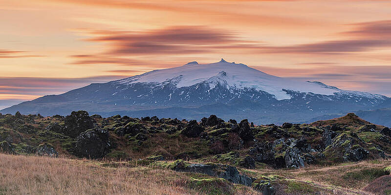 Sunset Photograph - Snaefellsjokull Sunset, Snaefellsnes, Iceland by Adrian Hendroff