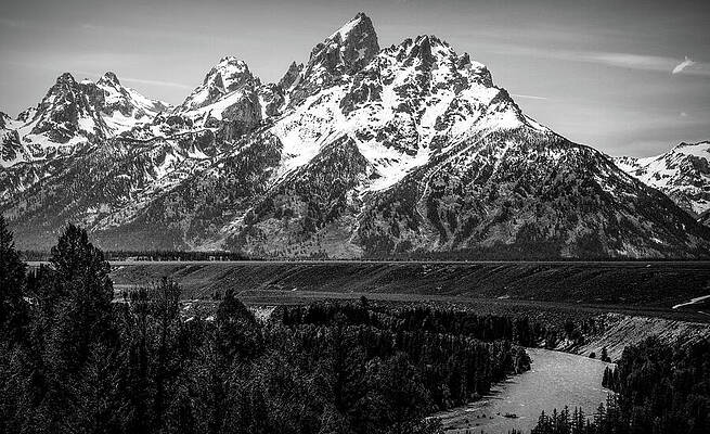Wall Art featuring the photograph Snake River Overlook Black And White by Dan Sproul